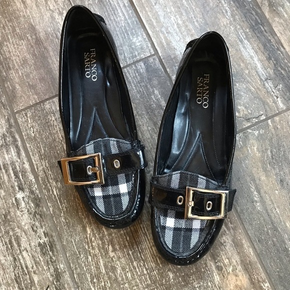 FRANCO Sarto plaid patent leather Shiloh flats size 7.5 - Picture 3 of 12